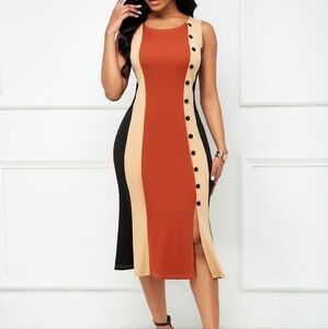 Eva Mendes Tri Color Dress